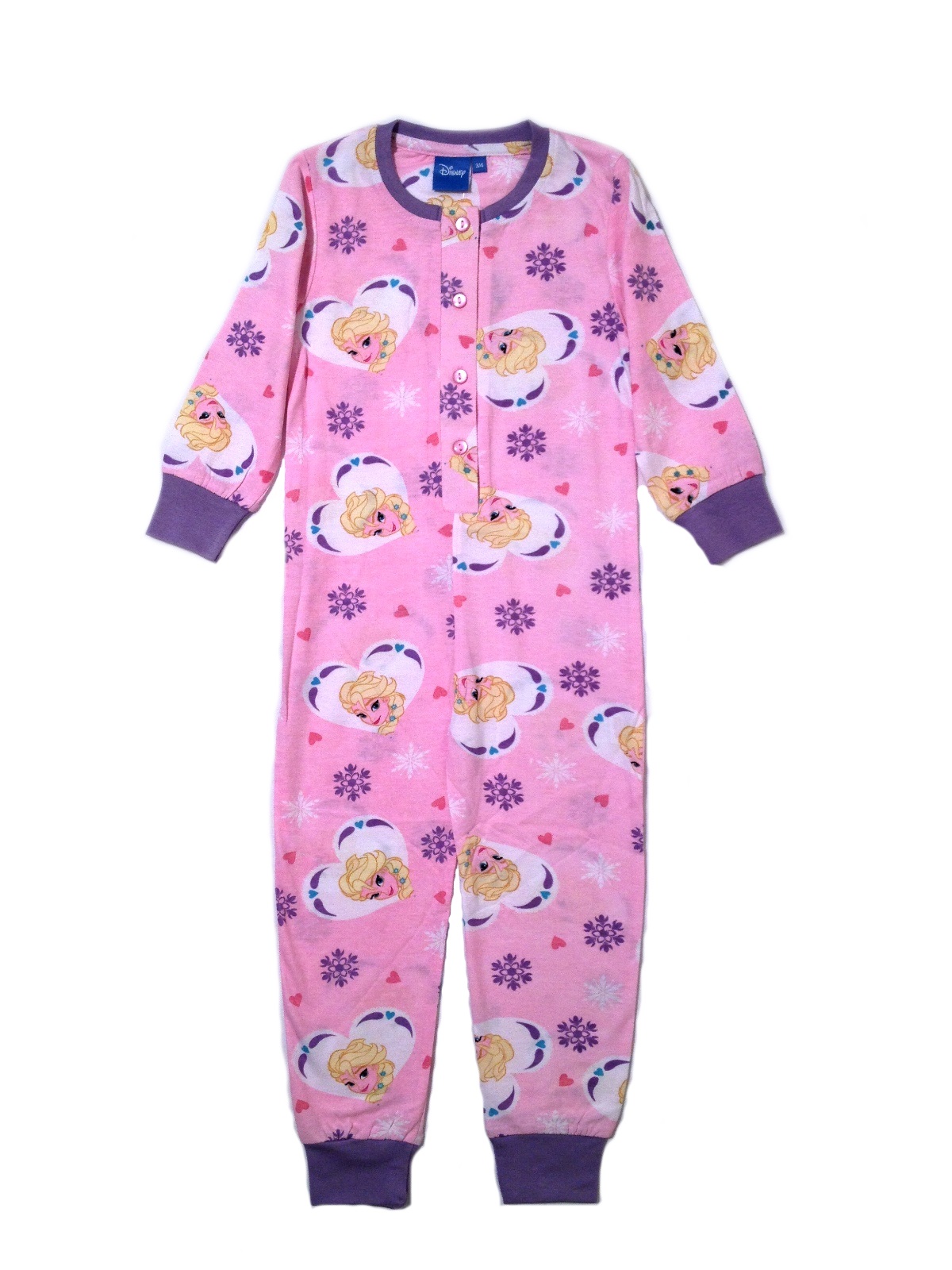 Kids Girls Disney Frozen Queen Elsa Anna Onesie Pyjamas Pjs Size UK 1